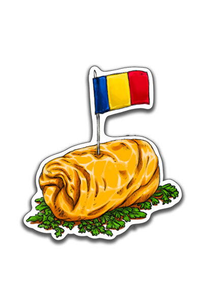 Smol Spaghettorium Magnet romanesc de frigider cu sarma, pătrunjel și steag, ...