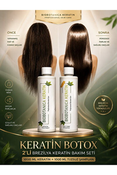 Biobotanica Brezilya Fönü Keratini 1000 Ml / Tuzsuz Şampuan 1000 Ml