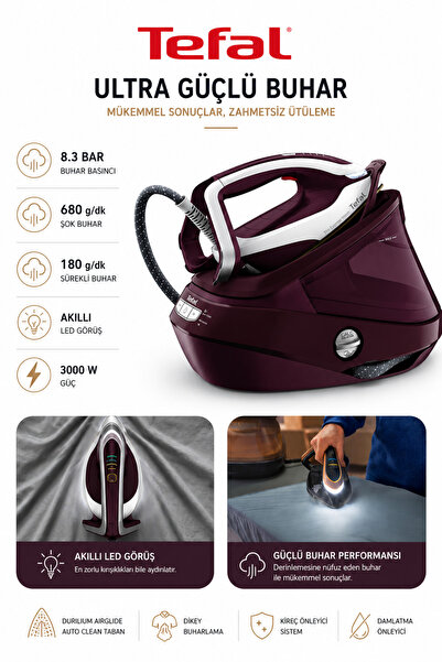 TEFAL 3000W Premium Ultra Performanslı Buhar Kazanlı Ütü - Özel Taban Teknolo...