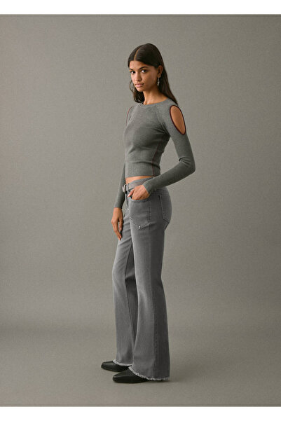 Mango Teen Zımbalı flare jean pantolon