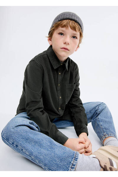 MANGO Kids Cămașă din velur cotelat cu croială normală