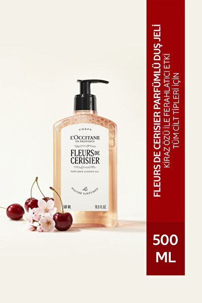 L'Occitane Fleurs de Cerisier Parfümlü Duş Jeli, Kiraz Özlü, 500 ml