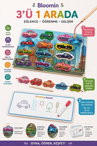 Bloomin Fishing & Writing Board - Stringing Game Large Size (Pen Included) Er...
