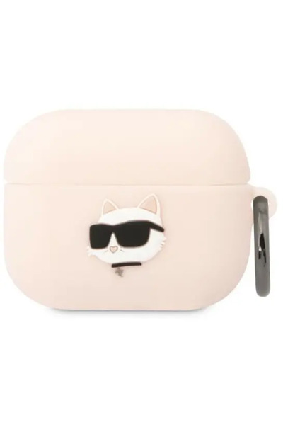 Karl Lagerfeld KLAPRUNCHP AirPods Pro cover pink/pink Silicone Choupette Head 3D