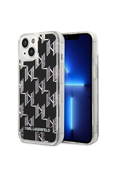 Karl Lagerfeld Husa telefon pentru iPhone 14 Plus, Monogram Liquid Glitter, P...