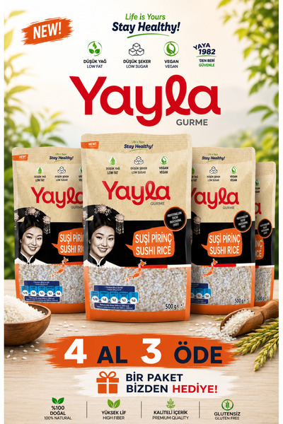 Yayla 4 Al 3 Öde Gurme Suşi Pirinç 4x500Gr