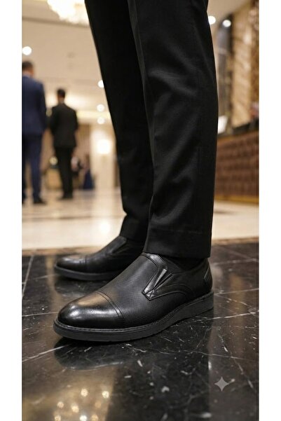 Rego 1402 Black Leather Men's Casual Shoes
