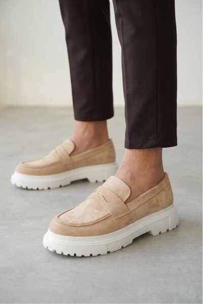 Zerenyus ZRK-X11 Premium Bej Süet Erkek Loafer