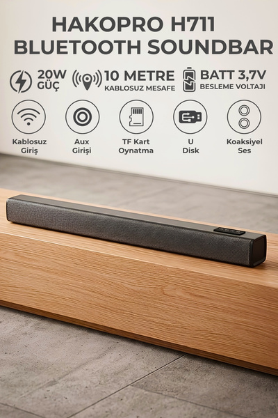 hakopro 20W 3000 mAh Siyah Soundbar Hoparlör H711