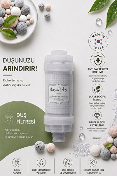 Be-Vita Pure C Vitaminli Aromatik Duş Filtresi - Saç Dökülme Karşıtı, Cilt Be...