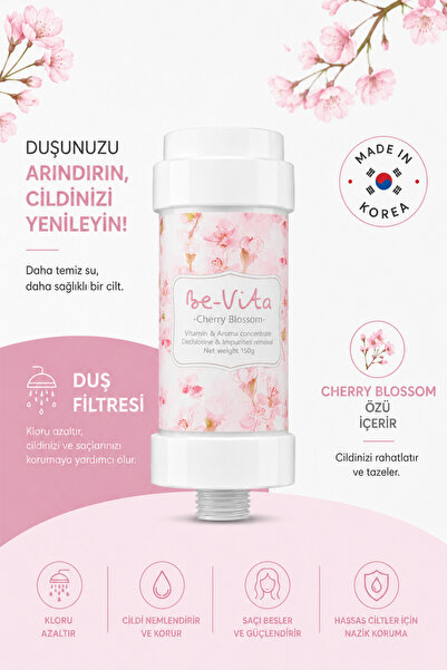Be-Vita Cherry Blossom C Vitaminli Aromatik Duş Filtresi - Saç Dökülme Karşıt...