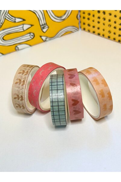 Padme studio 5 Adet Washi Bant / Desenli Bant / Scrapbooking / Bullet Journal...