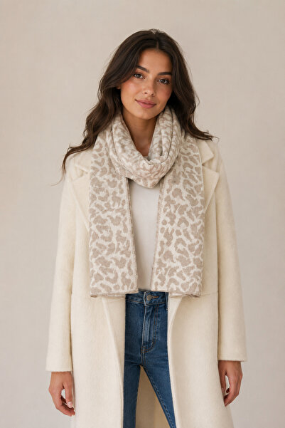 Sebir Moda Leopar Desenli Triko Atkı