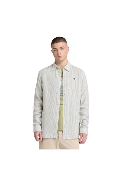 Timberland B0A44Afa7C1-R Mill Brook Linen Striped Shirt (Regular) Men's g &am...