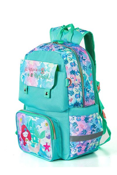 GOG Girls Mermaid School Backpack Kids Lightweight School Bag Large Capacity ...