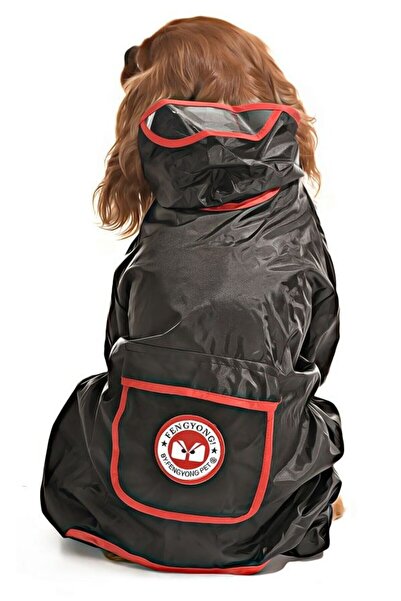 Petza Küçük ve Orta Irk Köpek Paçalı Yağmurluk - Puka Siyah