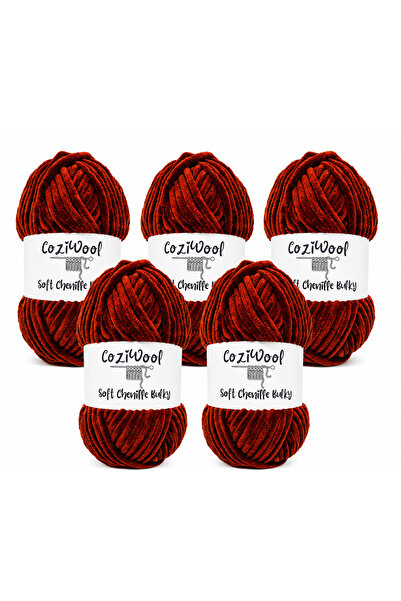 Kadife İp Soft Chenille Bulky 5'li Paket 5x100 Gr 120 Mt El Örgü İpi