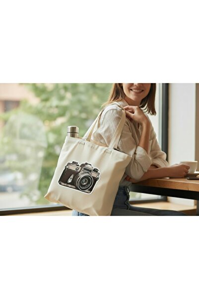 MAHZEN VI Printed Cloth Bag with Camera