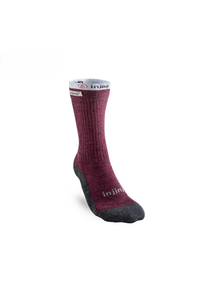 injinji جوارب نسائية من نوع LINER + HIKER CREW - مقاس M/L - أحمر