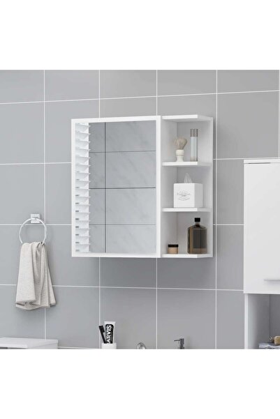 Concept Dulap de baie cu oglindă, gri beton, 62,5 x 20,5 x 64 cm, PAL