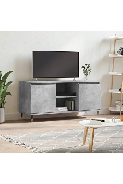 Concept Comodă TV, gri beton, 104x35x50 cm, lemn compozit