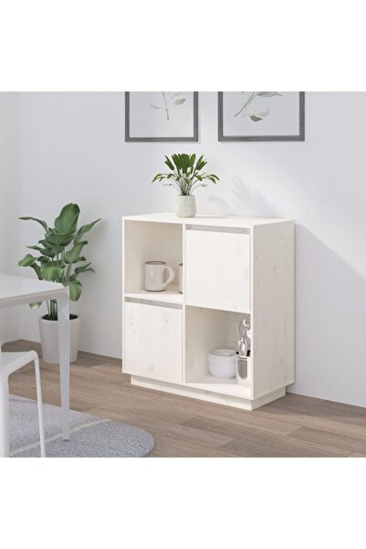 Concept Servantă, alb, 74x35x80 cm, lemn masiv de pin