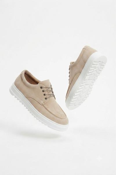 Zerenyus Velaro Premium Lace-Up Suede Men's Casual Sports Classic Shoes - Cream