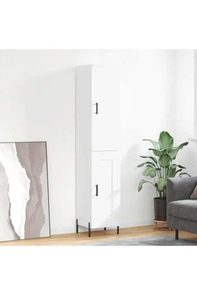 Concept Dulap înalt, alb, 34,5x34x180 cm, lemn prelucrat
