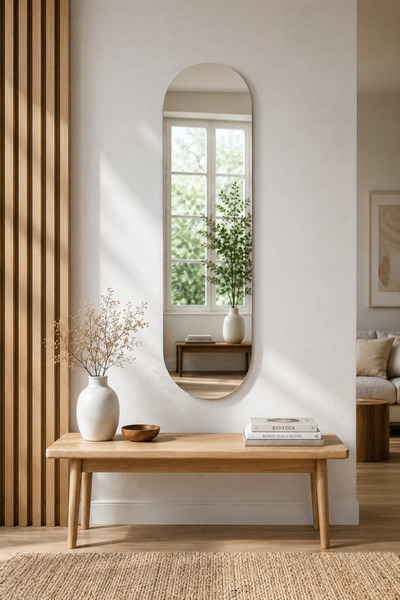 EFFE YAPI DEKOR 140x50 cm ELİPS MODEL ÇERÇEVESİZ AYNA