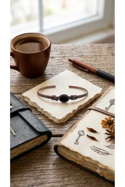 DOĞA KUTUSU Onix Natural Stone Copper Women's Bracelet for Gemini, Scorpio and Leo Signs