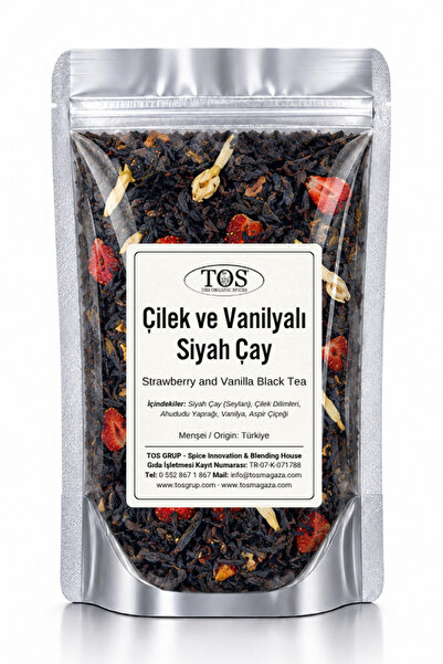 TOS The Organic Spices Çilek ve Vanilyalı Siyah Çay 40 gr (1. Kalite) Strawbe...