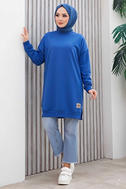 TOFİSA Armalı Yırtmaç Detaylı Vortex Tunik - 27952-SAKS