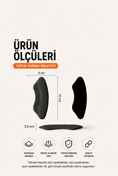 Active Team SP06 - Yapışkanlı Bilek Koruma | Topuk Vurma Önleyici Ve Ayakkabı Daraltma Yumuşak Sünger Ped