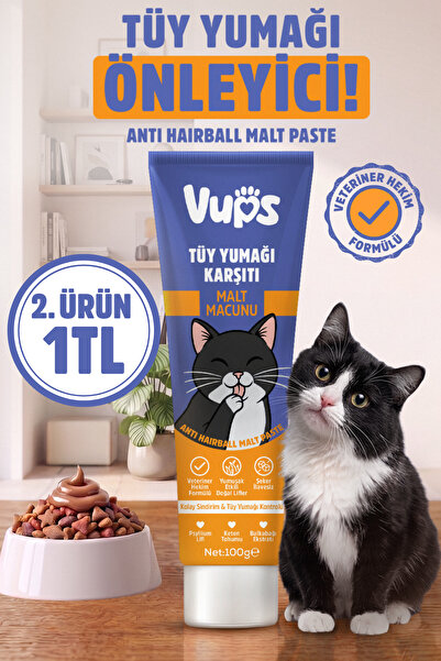 VUPS Tüy Yumağı Karşıtı Kedi Malt Macunu 100 gr