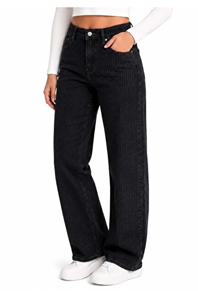 Mavi M1010600-A3668 Dokuma Pantolon Bol Kesim Düz Paça Jean Kadın Kot Pantolo...