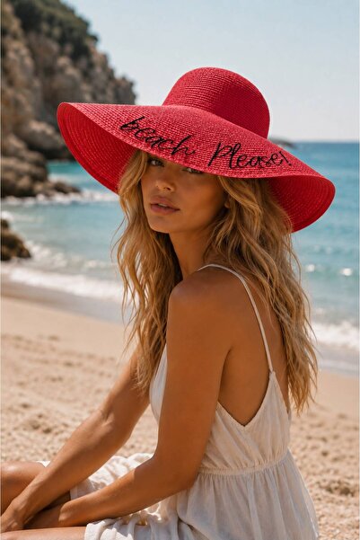 Axesoire 14232-9 Beach Please - Червена сламена шапка