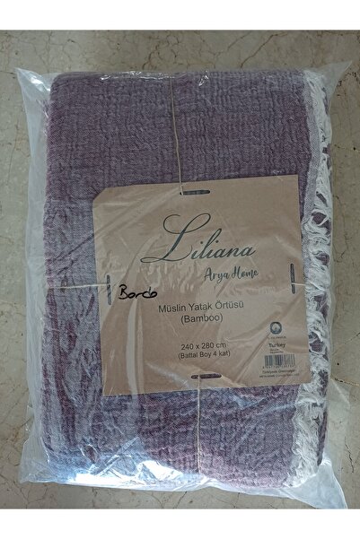 SÜMER Battal Boy Muslin Bedspread - Bordo