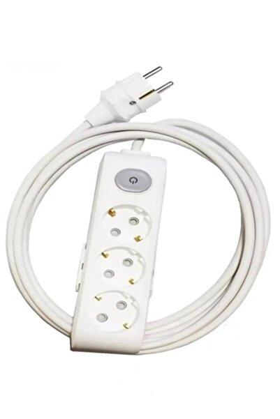 VİKO Multi-let 3'lü 6 Metre Anahtarlı Topraklı Çocuk Korumalı Kablolu Grup Priz