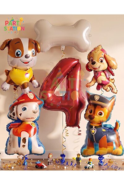 Parti Station Paw Patrol 4 Yaş Balon Set Paw Petrol Marshall Chase Skye Rubbl...