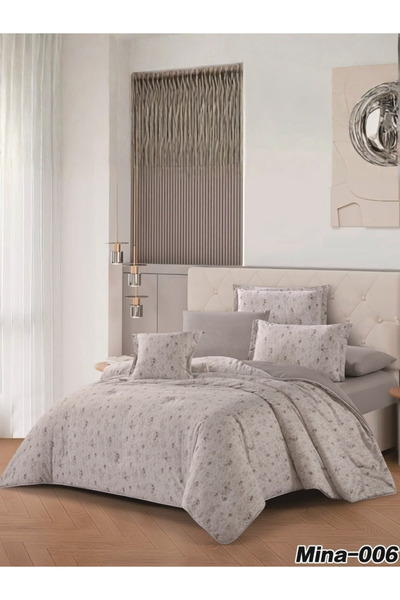 PESLE Luxury Summer Quilt Embossed Bedding Set Mina-001-7 Pieces Double Set