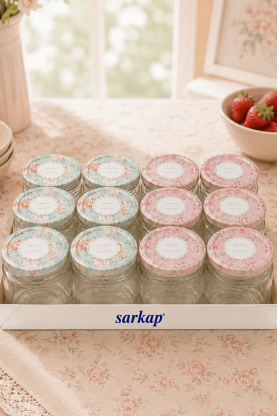 Sarkap Home 12'li Tarihli Çiçek Seri Kavanoz Seti