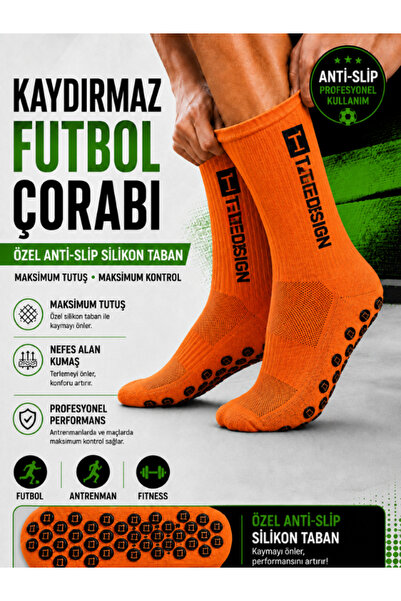 Shuttle Park Unisex Deep Orange Αντιολισθητικές Κάλτσες Αντιολισθητικές Πετσέ...