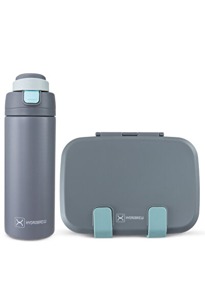 Hydrobrew Steel Core Bento Lunch Box 839ml w/ SipSwitch Insulated Water Bottl...