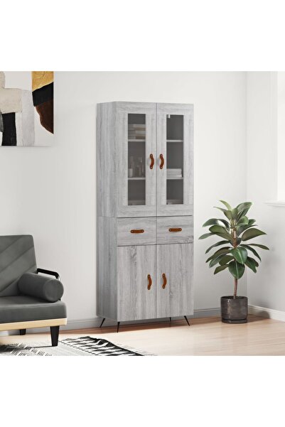 Concept Dulap înalt, gri sonoma, 69,5x34x180 cm, lemn compozit