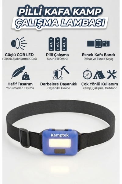 kamptek kamp teknolojisi Kamptek Ultra Hafif Pilli LED Kafa Lambası - Kamp ve...