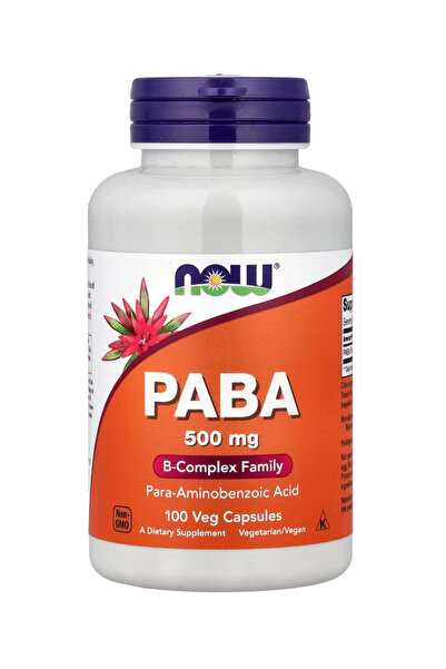 Now Foods Supplements, PABA (Para-Aminobenzoic Acid) 500 mg, B-Complex Family...