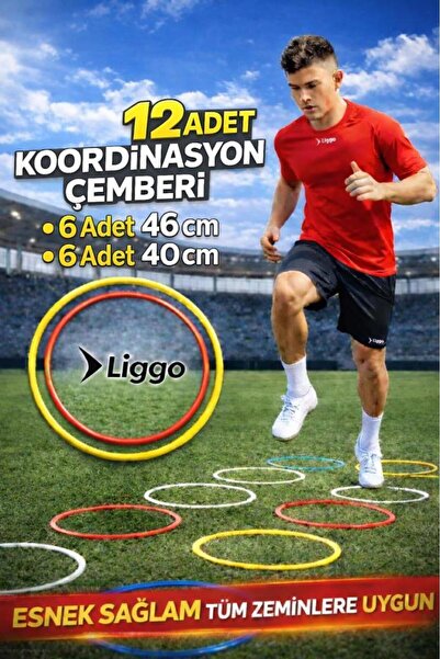 Liggo Antrenman Seti 4m Merdiven 12li Huni 12li Çanak 12li Koordinasyon Çemberi Spor Eğitim Seti