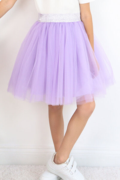 Breeze Κοριτσίστικη φούστα Tutu με λάστιχο με λάστιχο στη μέση 5-10 ετών, λιλά