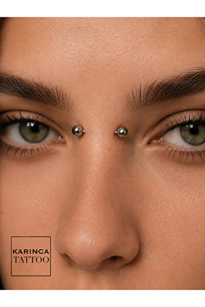 Karınca Piercing Bridge Piercing Büyük Toplu Düz Çubuk Conch Cheek Göğüs Ucu ...