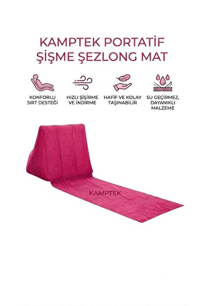 kamptek kamp teknolojisi Kamptek Şişme Sırt Destekli Kamp Oturma Matı Yaslanm...